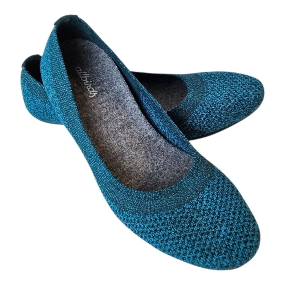 Allbirds Tree Breezers Ballet Flats Deep Emerald Teal Comfortable Washable 7